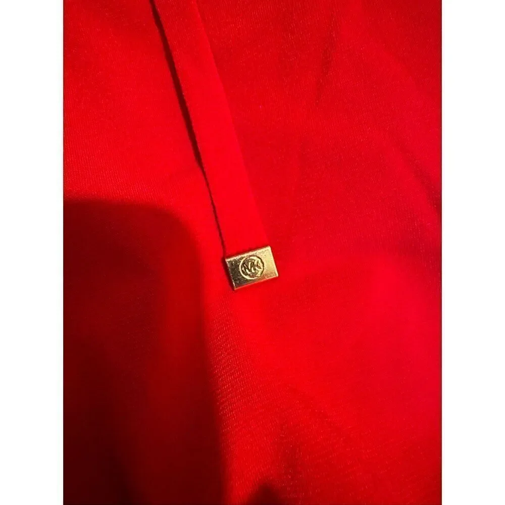 MK michael Kors long sleeve tassel tie front top/shirt/blouse red currant sz XL